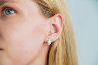 Georgini Silver Wisteria Created Opal Floribunda Stud Earrings