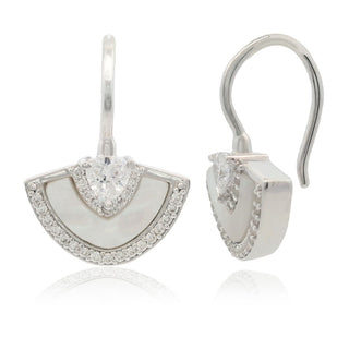 Georgini Silver Chic Noel Mother of Pearl Fan Hook Earrings