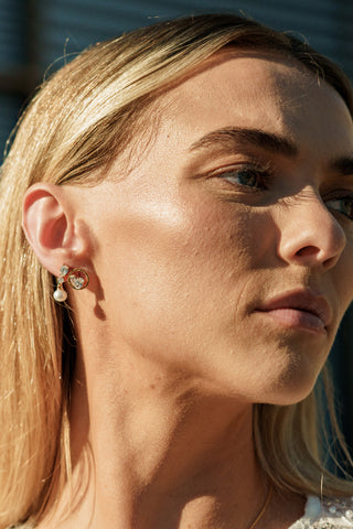 Georgini Gold Plated Silver Chic Noel Toi et Moi Circle Earrings
