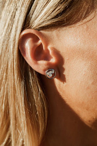 Georgini Silver Chic Noel Toi et Moi Circle Earrings