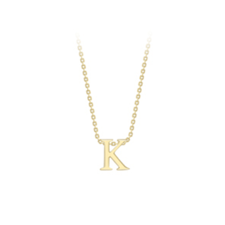 9ct Yellow Gold Initial K Necklace