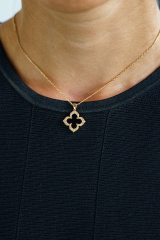 Georgini Gold Plated Silver Midnight Velvet Black Agate Fairwater Pendant