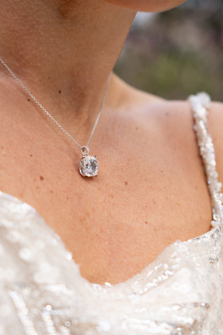 Georgini Silver Elaine Cushion Cut Pendant