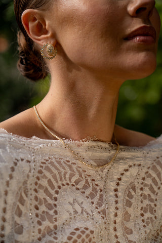 Georgini Gold Plated Silver 2mm CZ Tennis Necklace