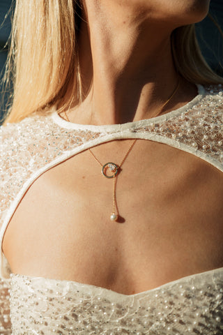 Georgini Gold Plated Silver Chic Noel Freshwater Pearl Lariat