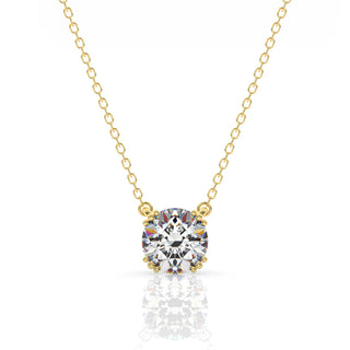 Georgini Gold Plated Silver 6.5mm Round CZ Hidden Halo Pendant