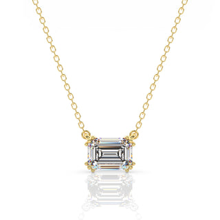 Georgini Gold Plated Silver 7mm Emerald Cut CZ Hidden Halo Pendant
