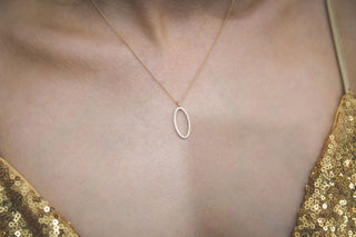 Georgini Gold Plated Silver Aurora Celestrial CZ Oval Pendant