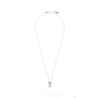 Georgini Silver CZ Freshwater Pearl Sweetheart Bow Necklace