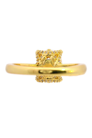Georgini Gold Plated Silver Elaine Cushion Hidden Halo CZ Ring