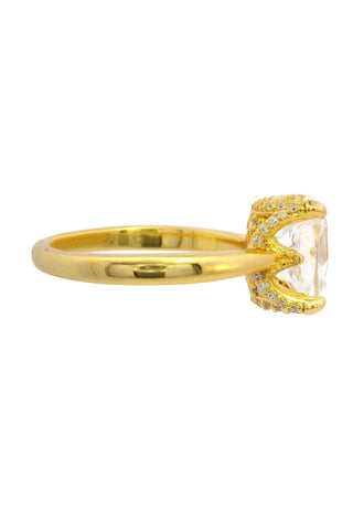 Georgini Gold Plated Silver Elaine Cushion Hidden Halo CZ Ring