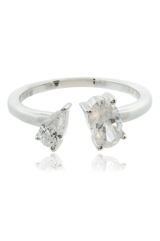 Georgini Silver Chic Noel Toi et Moi CZ Ring