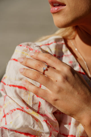 Georgini Silver Chic Noel Toi et Moi CZ Ring