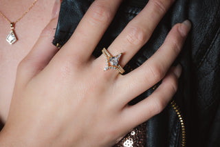 Georgini Gold Plated Silver CZ Rockstar Tiara Ring