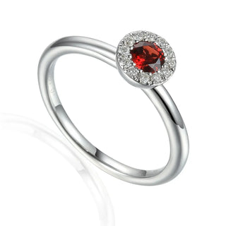 9ct White Gold Garnet Cluster Ring