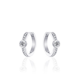 Gisser Silver Bezel Set CZ Hoops
