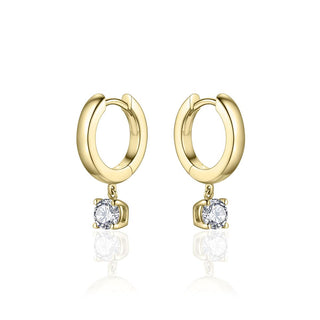 Gisser Gold Plate CZ Hoop Earrings