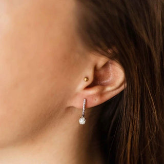 Gisser Dangling Dashing Details Pave CZ Earrings