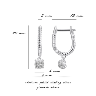 Gisser Dangling Dashing Details Pave CZ Earrings