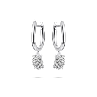 Gisser Dashing Details Pave CZ Hoop Earrings