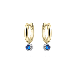 Gisser Blue Halo Charmed Hoop Earrings