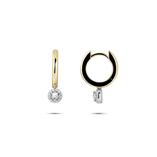 Gisser Gold Halo Charmed Hoop Earrings