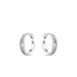 Gisser Silver Sparkling Forever Hoop Earrings