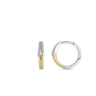 Gisser Silver Gold Plated Sparkling Forever Hoop Earrings