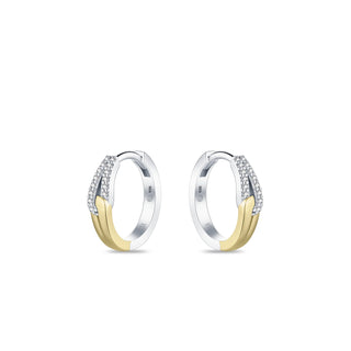 Gisser Silver Gold Plated Sparkling Forever Hoop Earrings