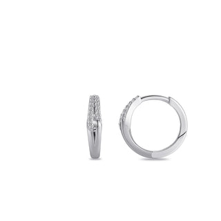 Gisser Silver Sparkling Forever Hoop Earrings
