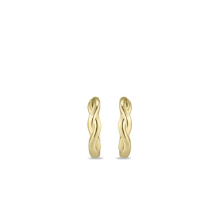 Gisser Silver Gold Plated Twisted Hoop Earrings