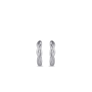 Gisser Silver Twisted Hoop Earrings