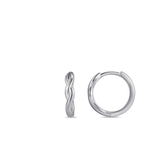 Gisser Silver Twisted Hoop Earrings