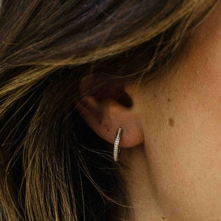 Gisser Silver Allure 15mm CZ Hoop Earrings