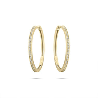 Gisser Gold Plated CZ Allure Statement Hoop Earrings