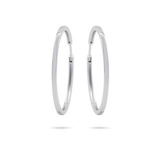 Gisser Silver 40mm Flat Oversized Hoops