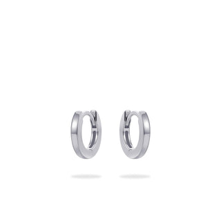 Gisser Silver 12mm Flat Small Hoops