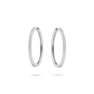 Gisser Silver 30mm Flat Statement Hoops