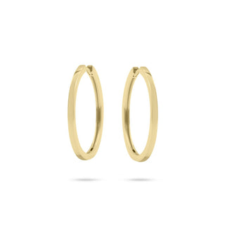 Gisser Gold Plated 30mm Flat Statement Hoops