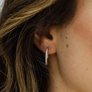 Gisser Silver Sparkling Large Hoop Earrings