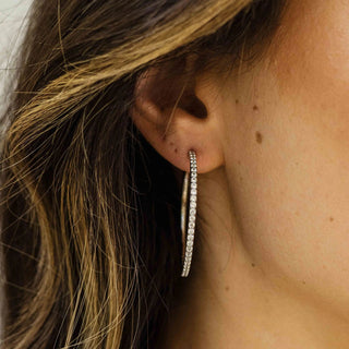 Gisser Silver Sparkling Oversized Hoop Earrings