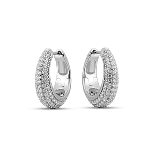 Gisser Silver Graduated Pave CZ Hoops