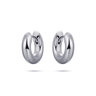 Gisser Silver Medium Bold Tube Hoops