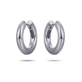 Gisser Silver Large Bold Tube Hoops