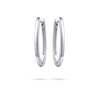 Gisser Silver Large Oval Hoop Earrings