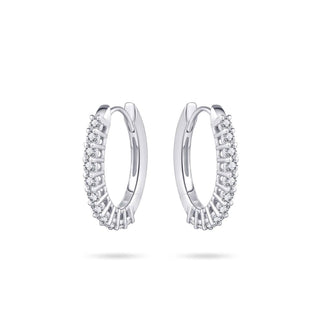 Gisser Small Bold Bands CZ Oval Hoops