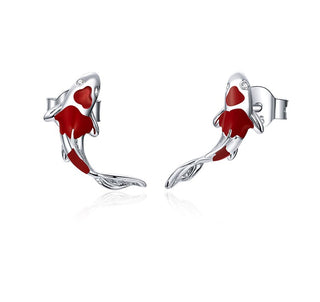 Silver Koi Carp Earrings