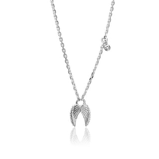 Silver Grace Angel Wings White Topaz Necklace
