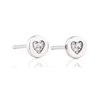 Lucinda King Grace Heart Disc Stud Earrings