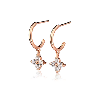 Lucinda King Rose Fleur Half Hoop Earrings